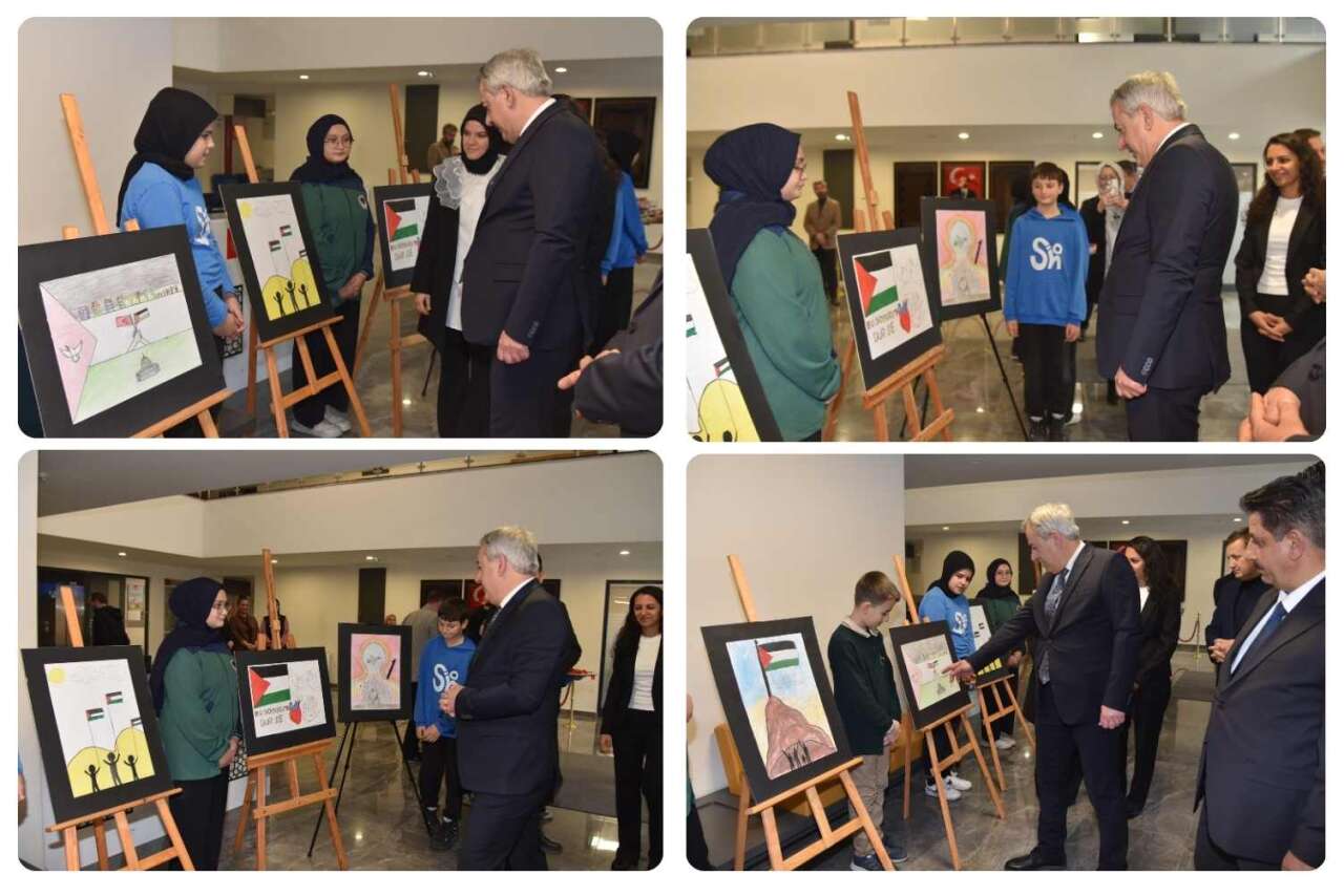 Konya’daki genç yetenekler tuvallerini Filistin için renklendirdi 8